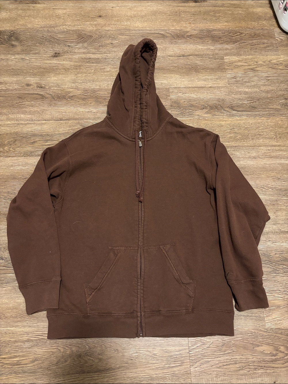 women’s brown oversized hollister zip up